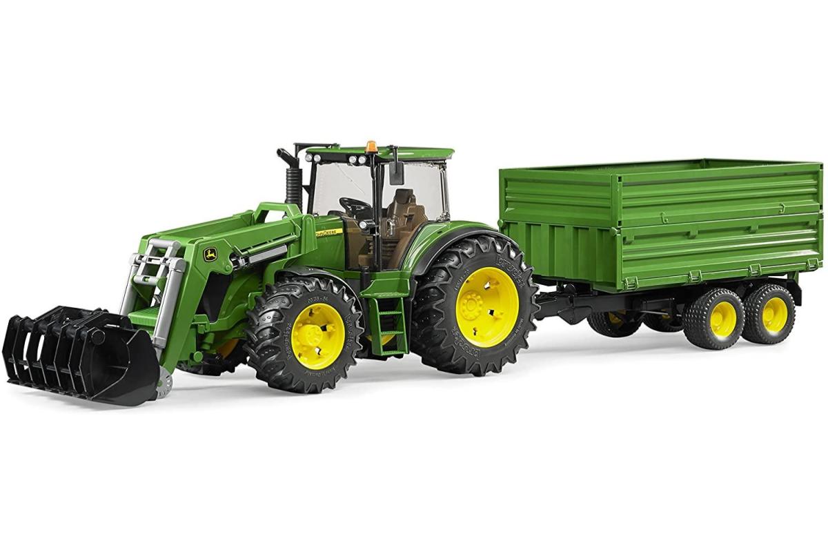 Traktor mit Transportanhänger Kinder Bauernhof Landwirtschaft Spiel 